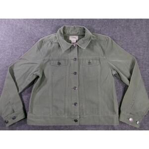 L L Bean Jacket Womens Small Olive Green Utility Field Durable Outdoor Camp